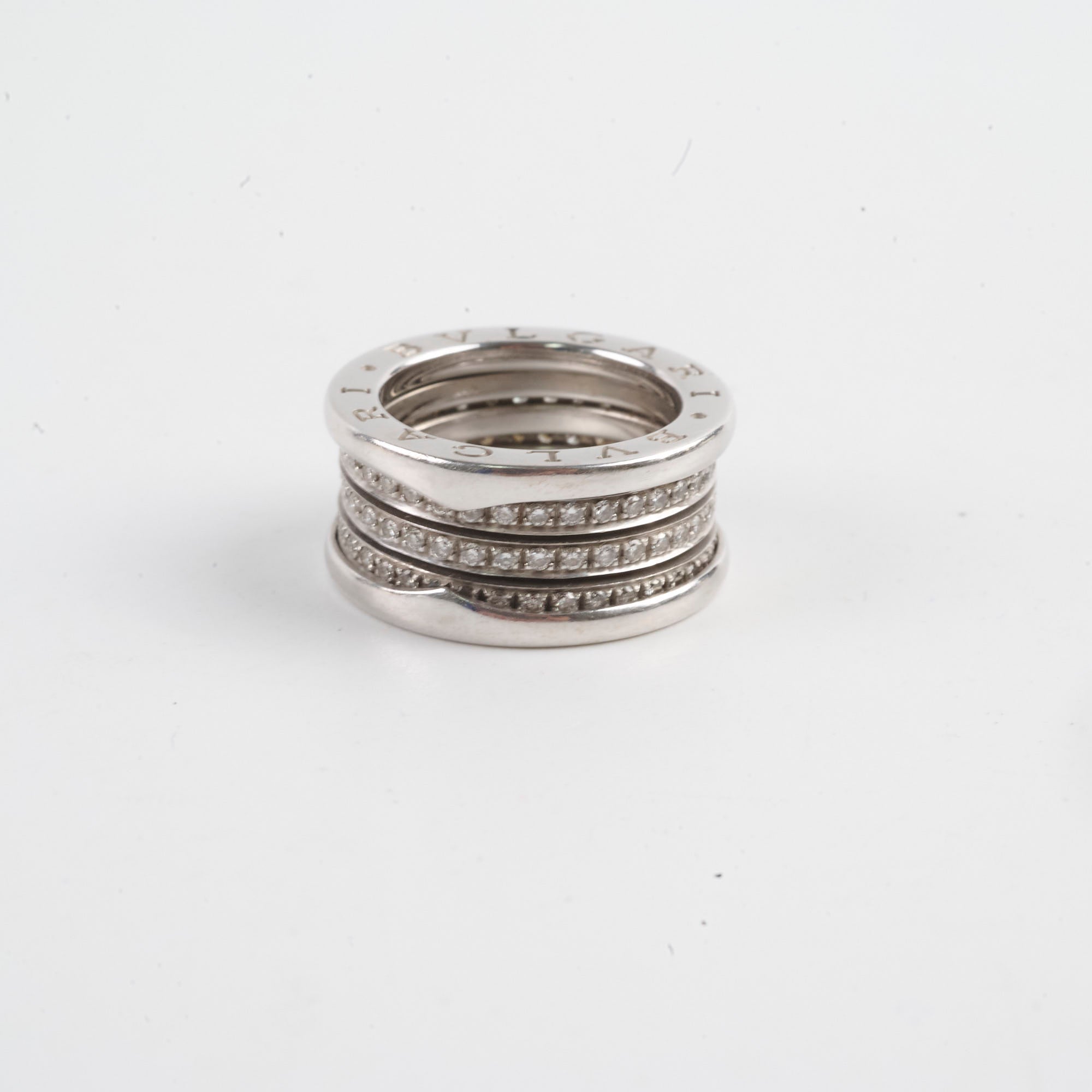 Bvlgari B Zero 1 White Gold Diamond Ring Size 53 - Luxury Jewelry for Women, Perfect for Weddings, Anniversaries & Special Occasions
