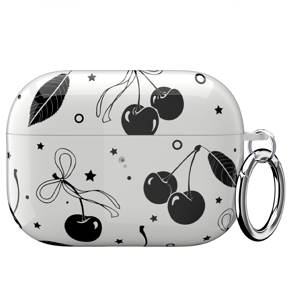 Cherry Noir AirPod Case - Stylish Protective Cover for Apple AirPods 1/2/3 & Pro - Durable & Lightweight Design for Everyday Use | Perfect for Workouts, Travel & Daily Commute