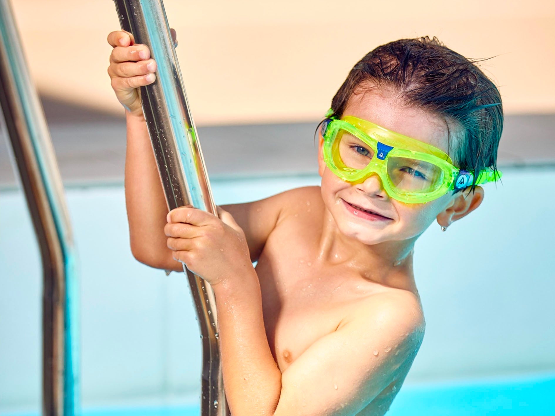 Aqua Sphere Junior Seal Kid 2 Bright Green Swimming Goggles for Kids - Comfortable & Anti-Fog Swim Gear for Pool, Beach & Water Sports