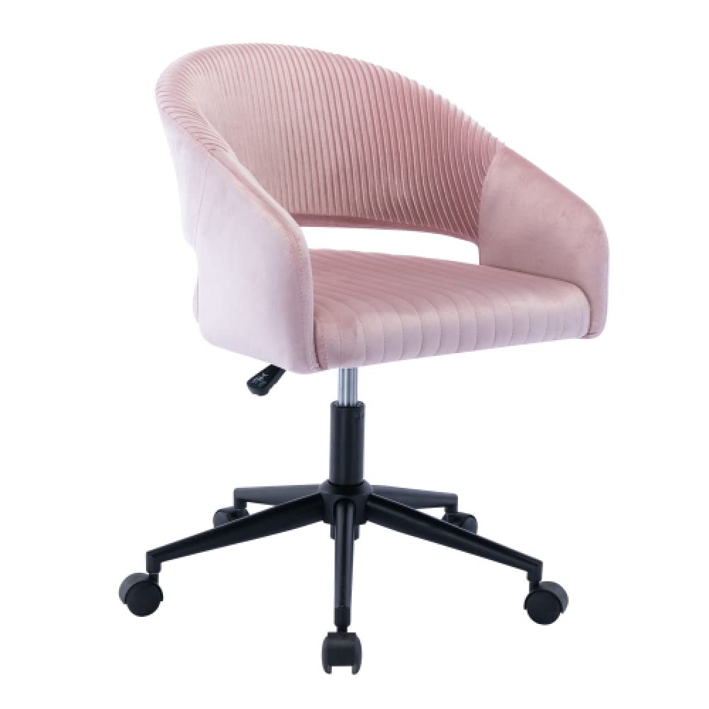 Ergonomic Home Office Task Chair with Adjustable Arms & Wheels - Modern Computer Desk Chair with Black Base for Study, Living Room, Vanity Makeup | Perfect for Work, Gaming & Relaxation