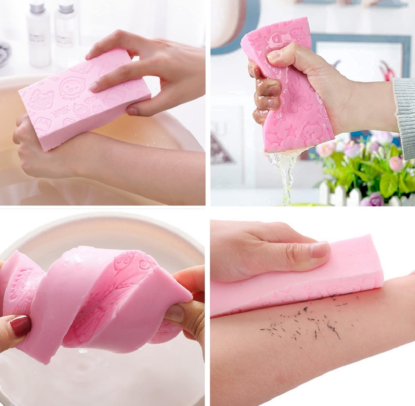 Ultra Soft Body Scrubber & Exfoliating Bath Sponge - Dead Skin Remover for Face & Body - Gentle Face Scrubber - Pack of 3 - Perfect for Shower, Spa & Daily Skincare Routine