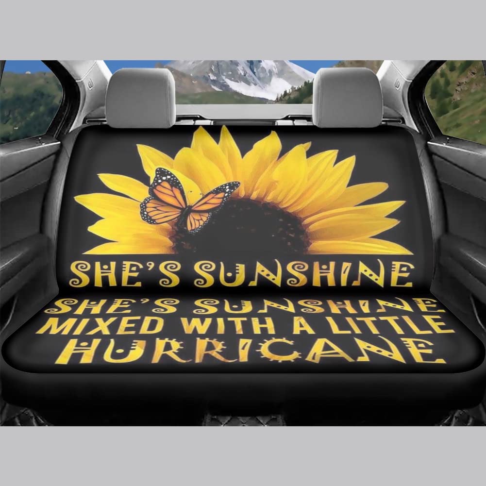 BIGCARJOB Sunflower Car Seat Covers Full Set - 12-Piece Steering Wheel Cover with Seat Belt Pads & Coasters, Universal Fit for Car SUV Van Truck - Perfect Women's Gift & Summer Road Trip Accessories