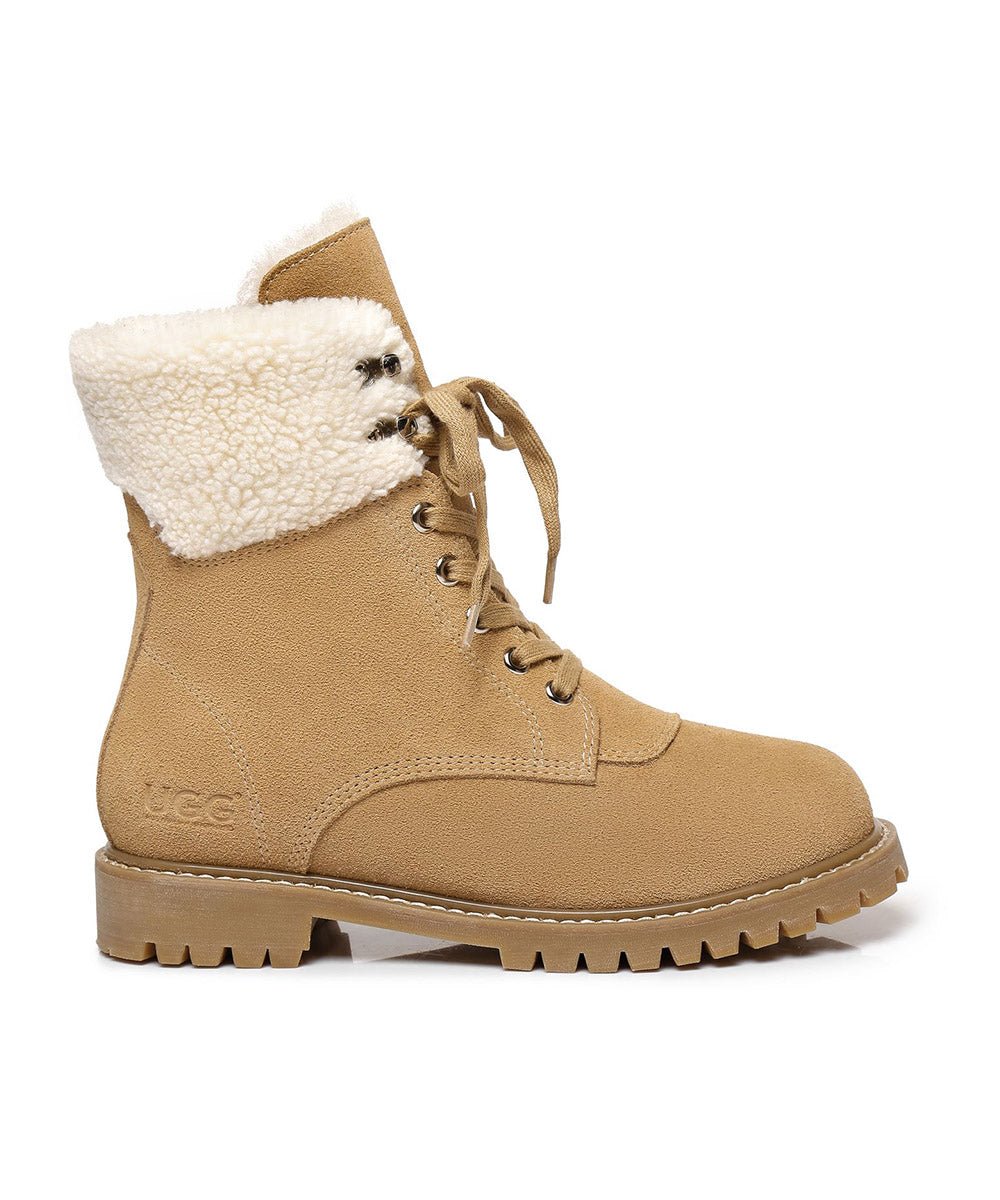 Women's UGG Mimi Lace Boots - Cozy Winter Shearling Lined Snow Boots for Women | Waterproof & Comfortable | Perfect for Snowy Days, Outdoor Activities & Casual Wear