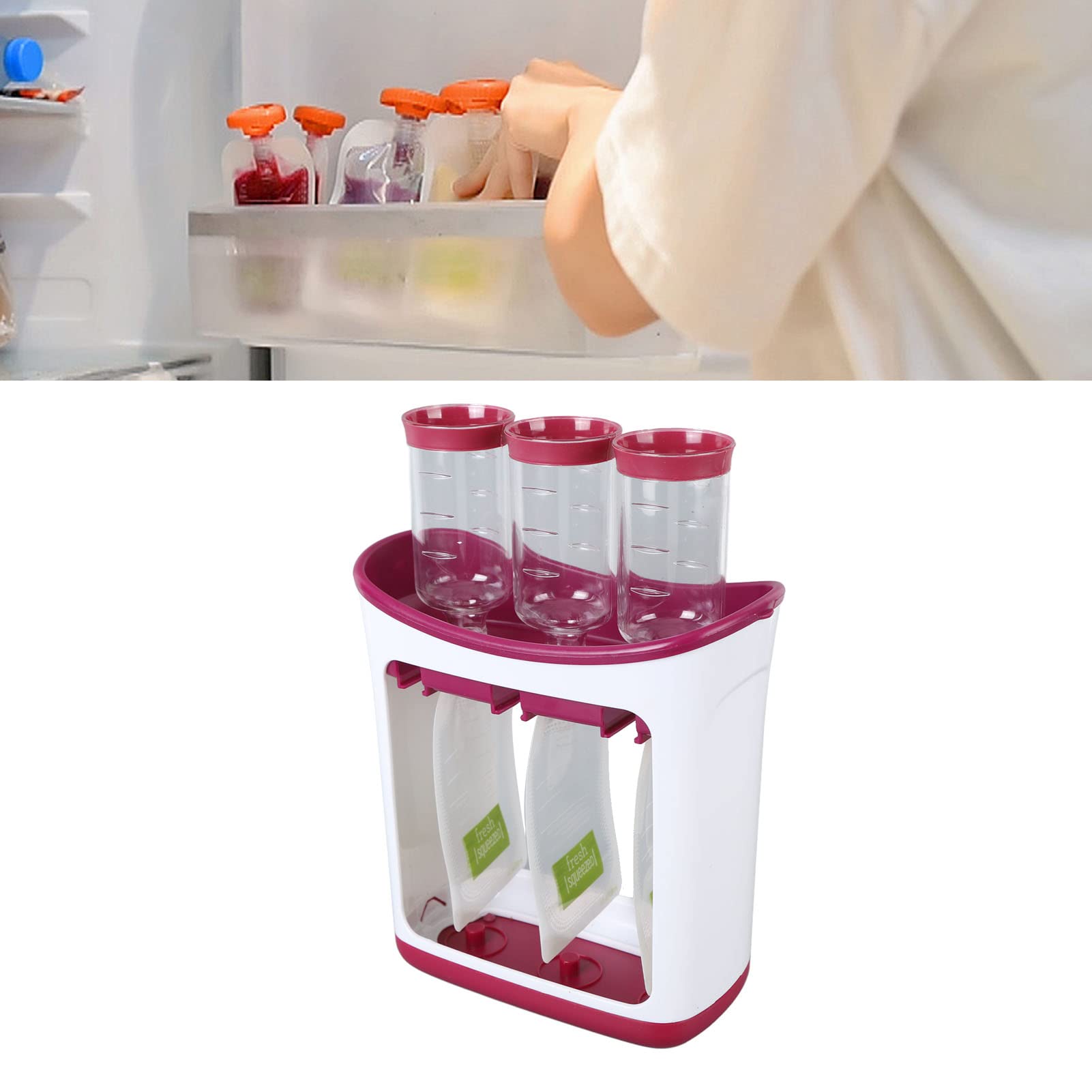 **Baby Food Squeeze Station - Infant Fresh Fruit Juice Maker & Pouch Filler with Storage Bags | Semi-Solid Food Processor for Homemade Baby Puree | Perfect for Daycare, Travel & On-the-Go Feeding**