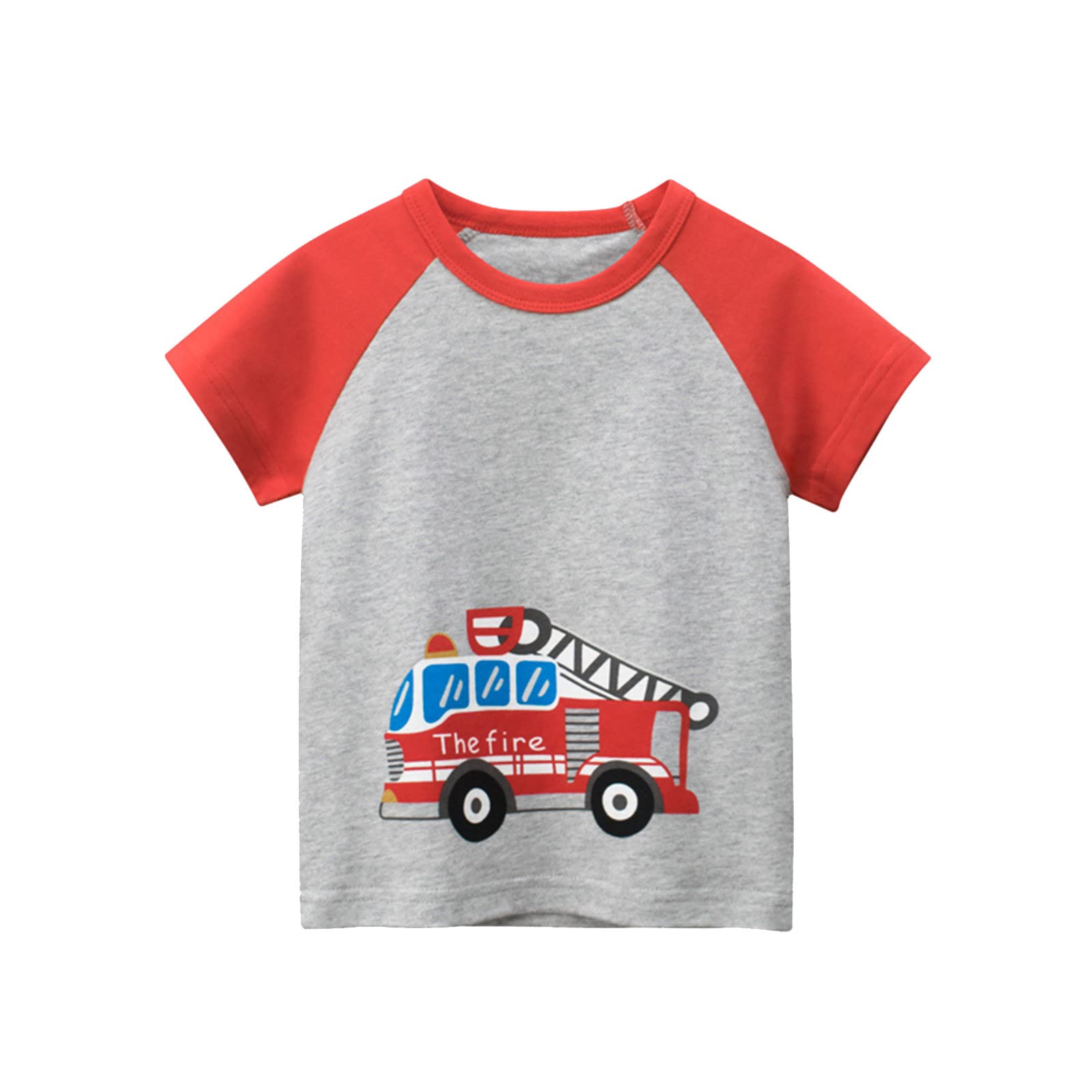 Cartoon Car Print Toddler T-Shirts for Boys & Girls - Soft Short/Long Sleeve Loose Fit Top - Playtime & Everyday Wear
