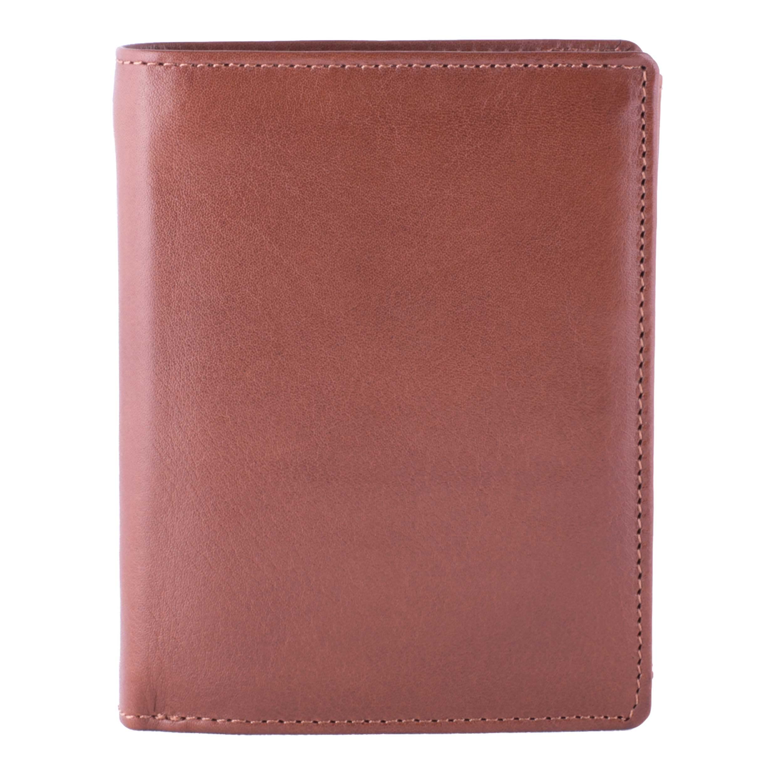 Men's RFID Blocking Genuine Full Grain Leather Bifold Wallet with Flip ID Window & Secure Zipper Compartment - Extra Large Capacity (Bugatti Tan) | Perfect for Travel, Business & Everyday Use