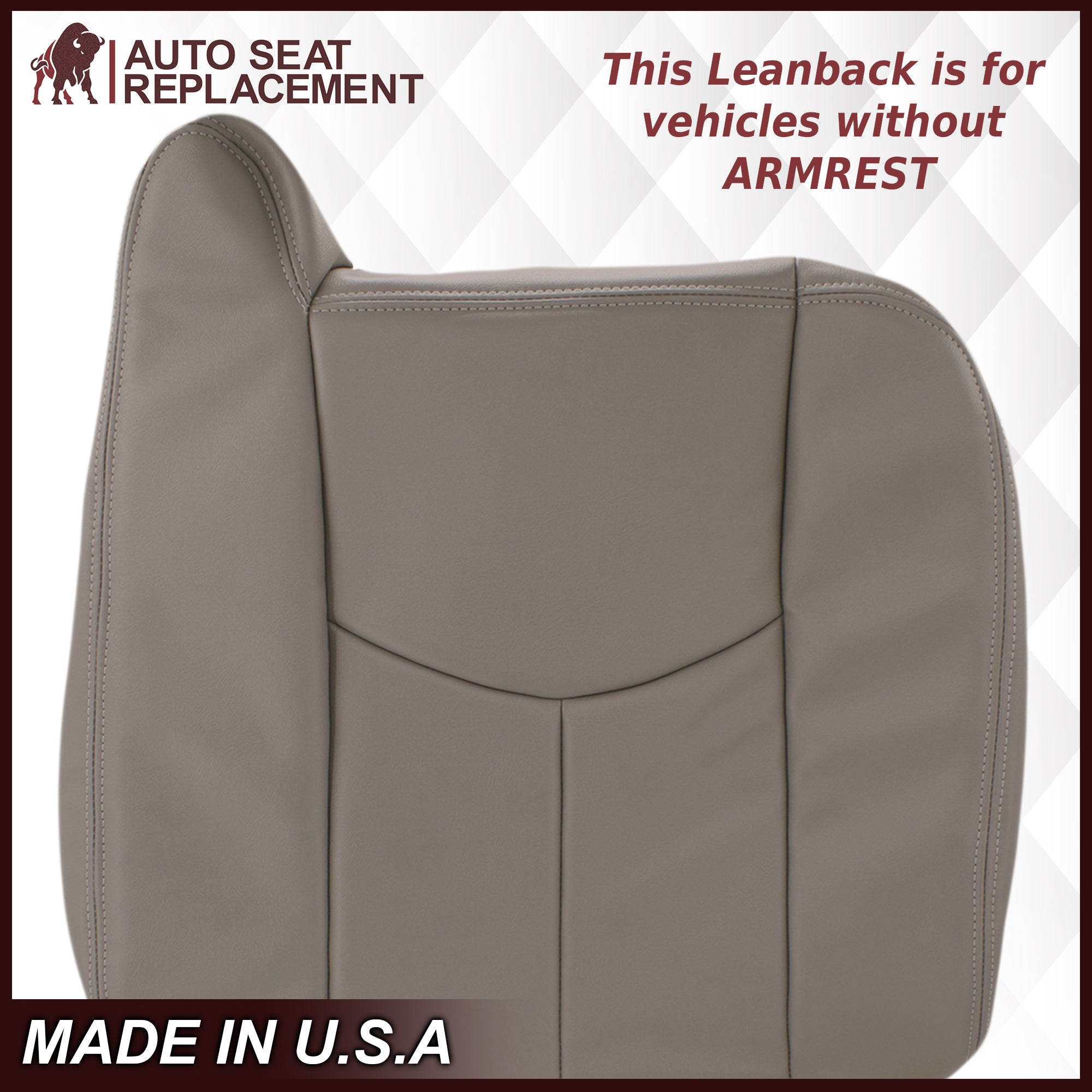 2003-2007 Chevy Silverado Avalanche GMC Sierra Work Truck Seat Cover - Gray 40/20/40 Split Bench (No Armrest) | Premium Leather or Vinyl Protection | Durable & Comfortable for Construction, Farming & Daily Commuting