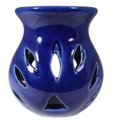 Premium Ceramic Aroma Oil Burner - Blue Essential Oil Diffuser for Home & Office | Strong Long-Lasting Fragrance | Perfect for Relaxation, Yoga & Aromatherapy