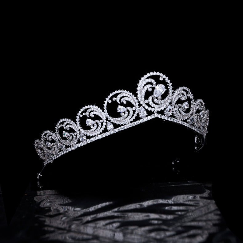 Princess Charlene of Monaco Replica Tiara - Crystal Bridal Crown for Weddings, Pageants & Special Occasions | Elegant Ocean-Themed Wedding Accessory HT3013
