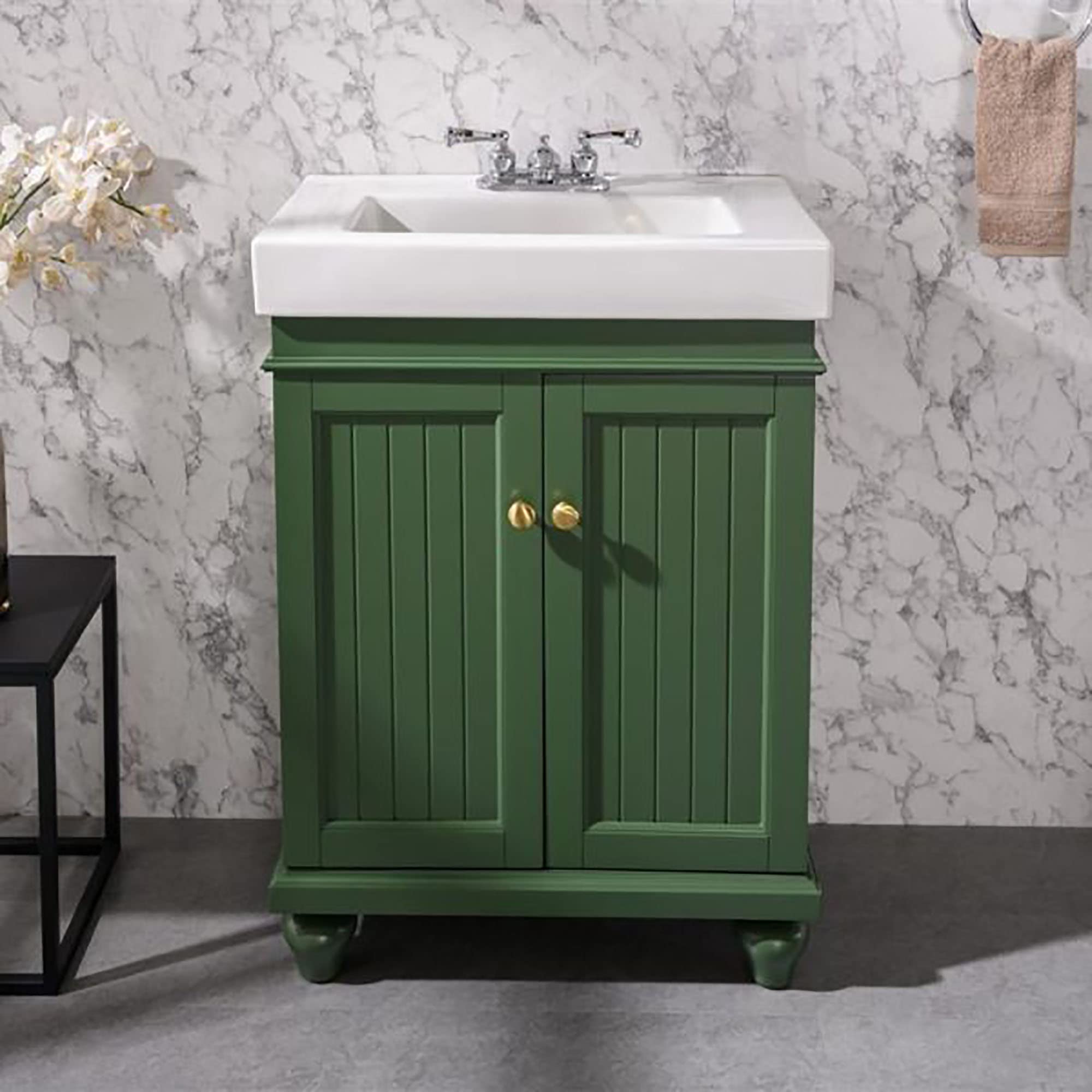 Legion Furniture 24-inch Bathroom Vanity with Vogue Green Sink - Modern Space-Saving Design for Small Bathrooms, Powder Rooms & Apartments