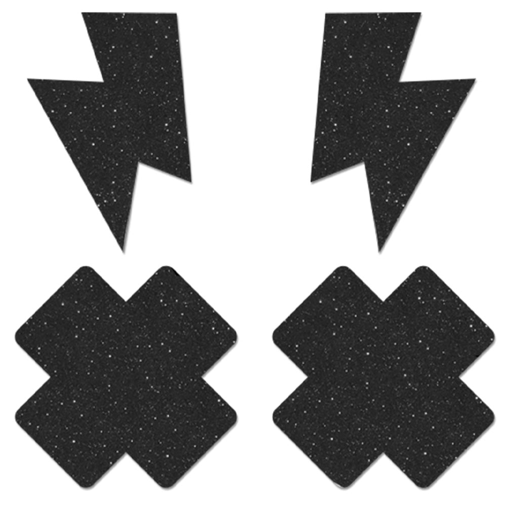 Sexy Fantasy Lingerie Set - Cross & Lightning Bolt Nipple Pasties for Women | Perfect for Burlesque Shows, Bachelorette Parties & Sensual Role Play