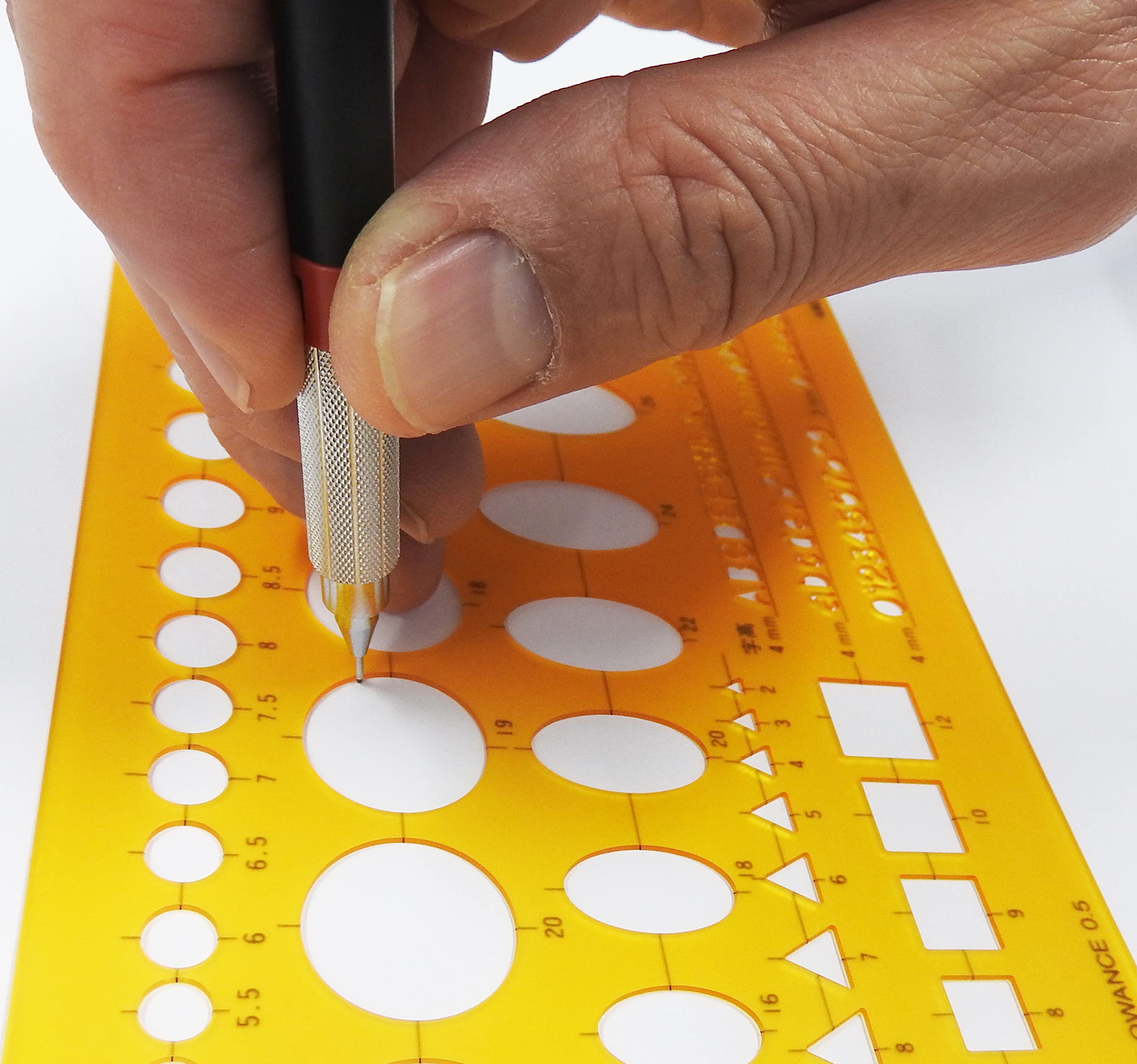 Uchida No.201M Oval Template Ruler with Ink Edge - Japan Import - Perfect for Calligraphy, Scrapbooking & Crafting Projects