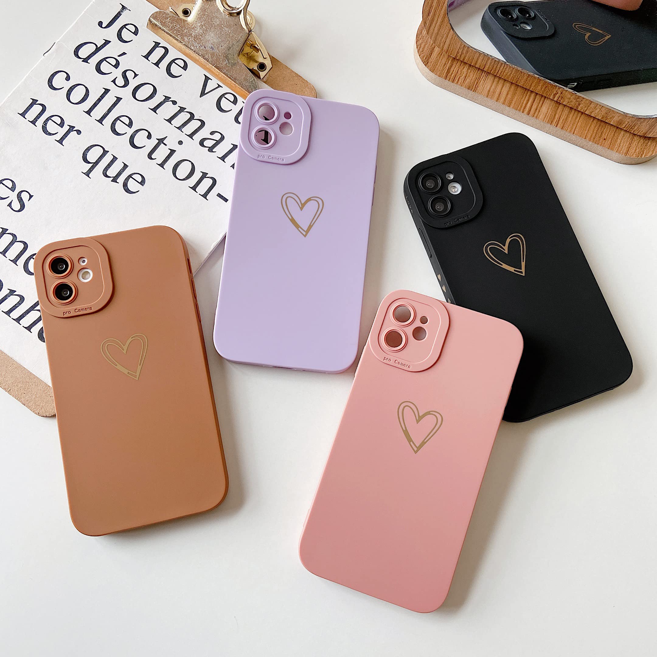 Qokey iPhone 11 Case 6.1 Inch (2019 Model) - Cute Heart Design Shockproof TPU Cover with Camera Protection | Anti-Scratch & Anti-Fingerprint | Perfect Gift for Women & Girls (Pink) - Great for Everyday Use, Travel & Outdoor Activities