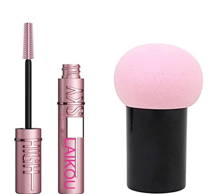 Professional Natural Look Sky High Volume Up Mascara - Easy Curling Lash Sensational Waterproof Mushroom Shape (1 Pack) for Everyday Glam & Special Occasions