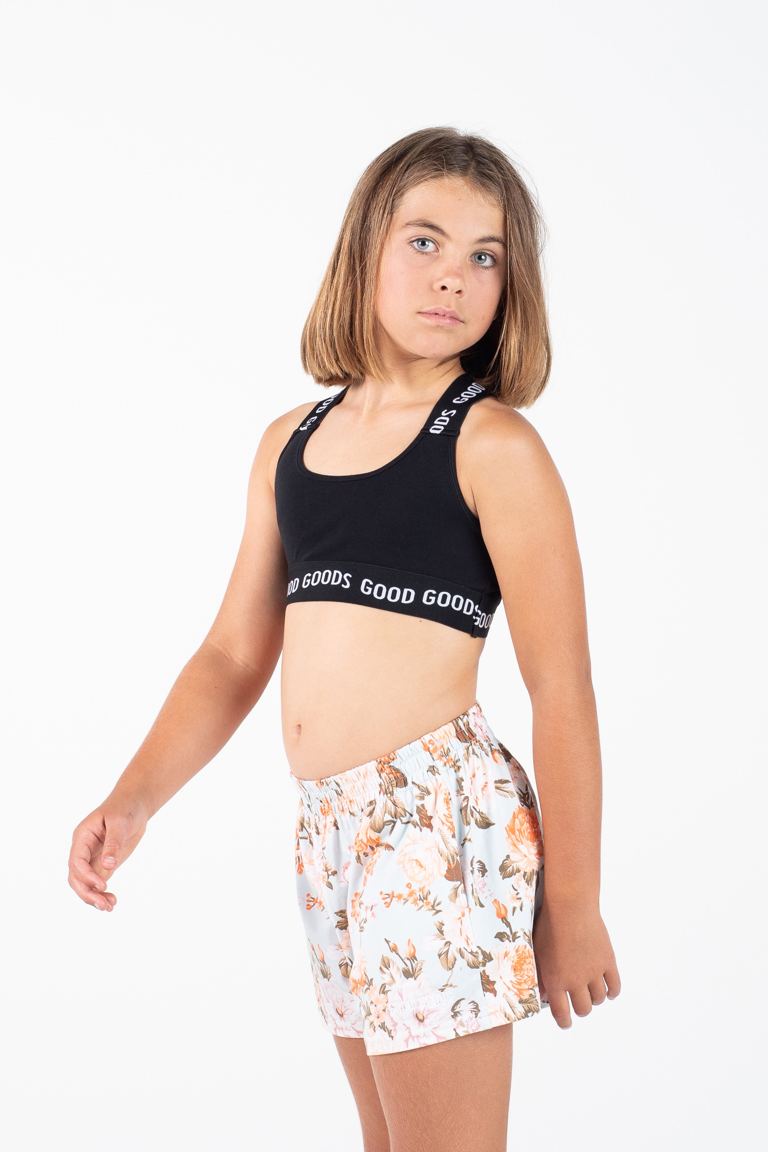 Emma Crop Top for Women - Soft & Stretchy Black Workout Shirt | Yoga, Gym, Running & Casual Wear
