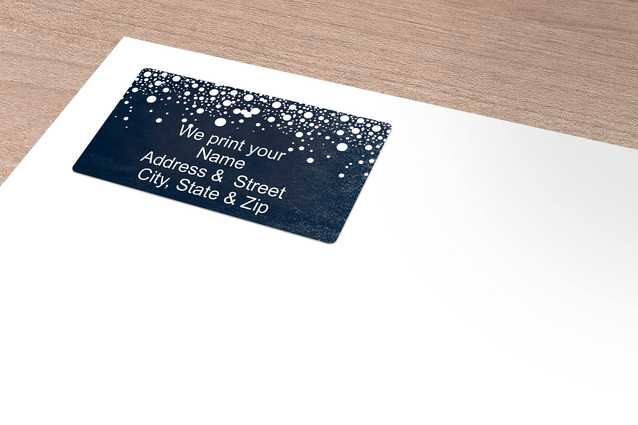Custom White & Black Dot Address Labels - 90 Pack for Mail & Invitations