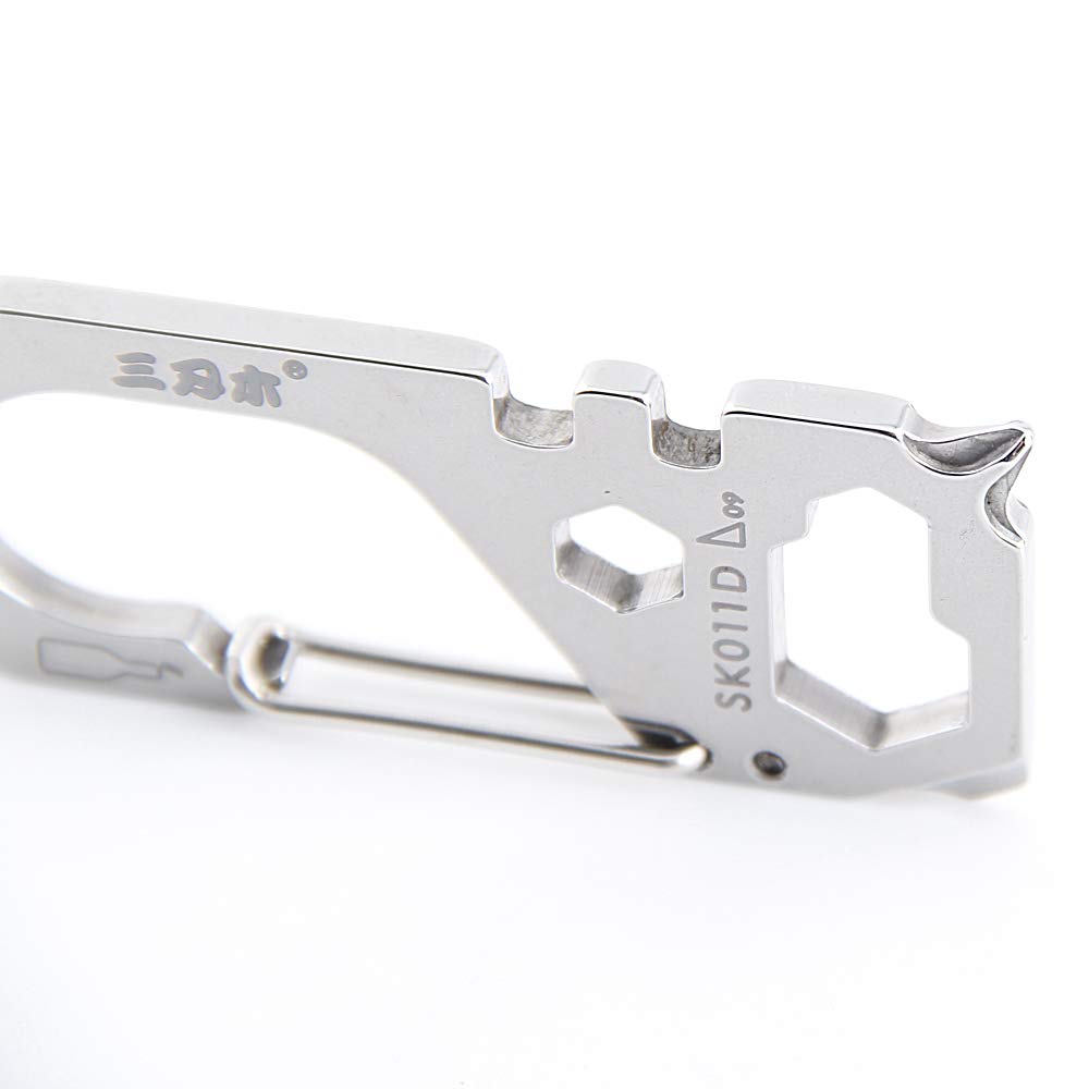 Sanrenmu Keychain Multi-Tool with Screwdriver & Wrench - Compact EDC Tool with Key Ring for Outdoor, Camping, Hiking & Everyday Carry