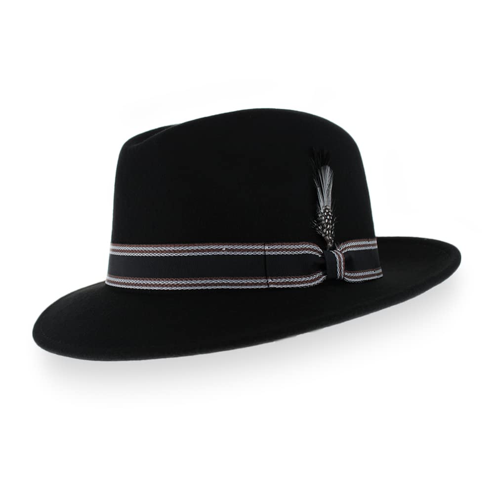 Vintage Wool Fedora Hat for Men - Black, Blue, Grey, Brown | Outdoor & Casual Wear