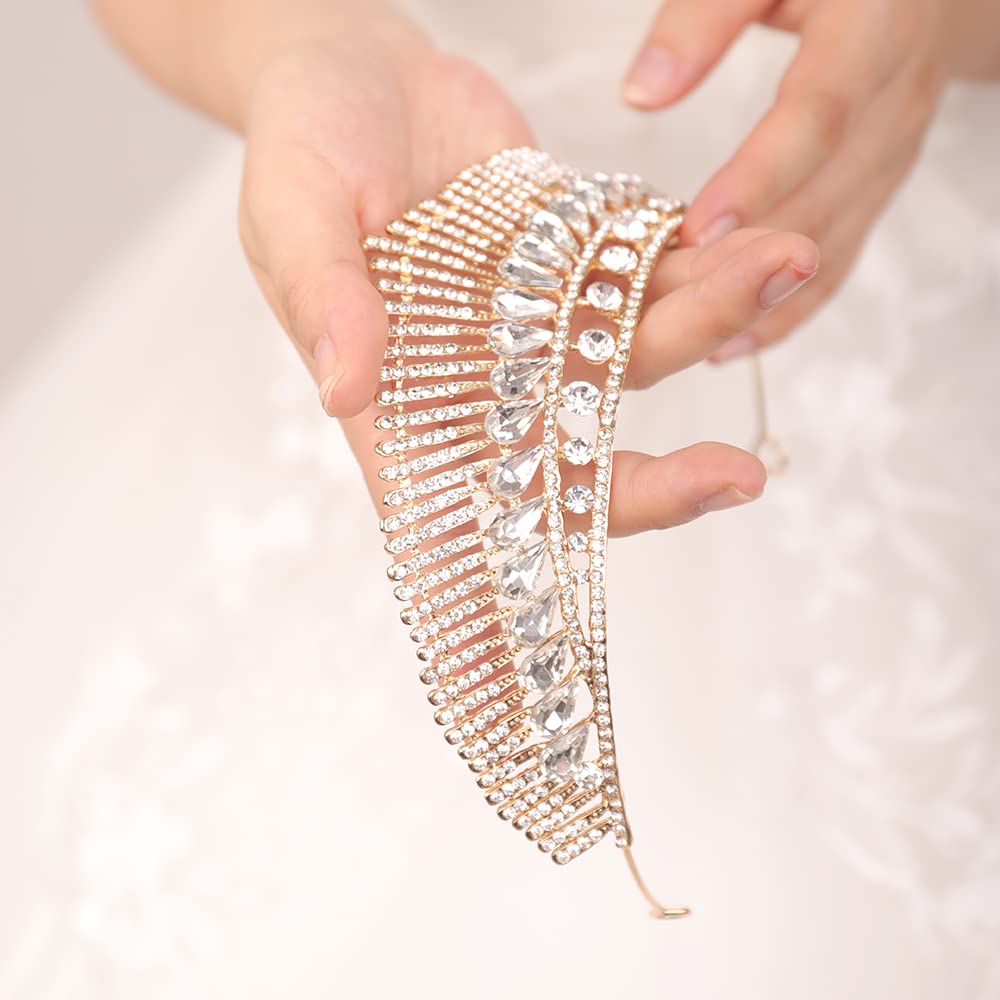 JWICOS Crystal Tiara Crown for Women - Elegant Bridal Wedding Headpiece, Princess Hair Accessory for Brides & Girls | Perfect for Weddings, Prom, Pageants & Special Occasions