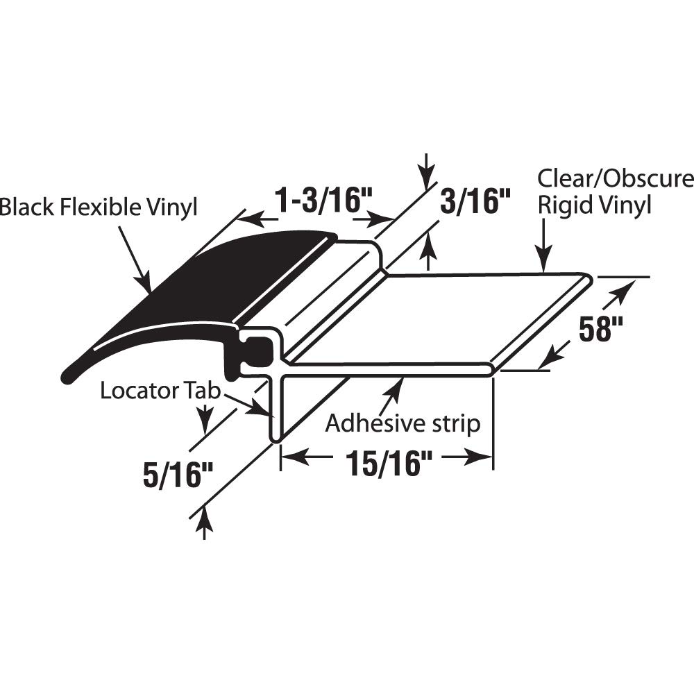 Sentry Supply 650-1010 Black Restroom Door Privacy Cover - 2-1/8” x 58” Rigid Plastic & Flexible Vinyl Gap Filler - Self-Adhesive Easy Installation for Bathroom Stall Privacy (30 Sets of 2) - Perfect for Public Restrooms, Office Bathrooms & Commercial Spaces