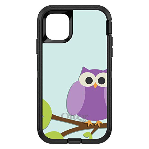 Purple Owl Cartoon On Black Case