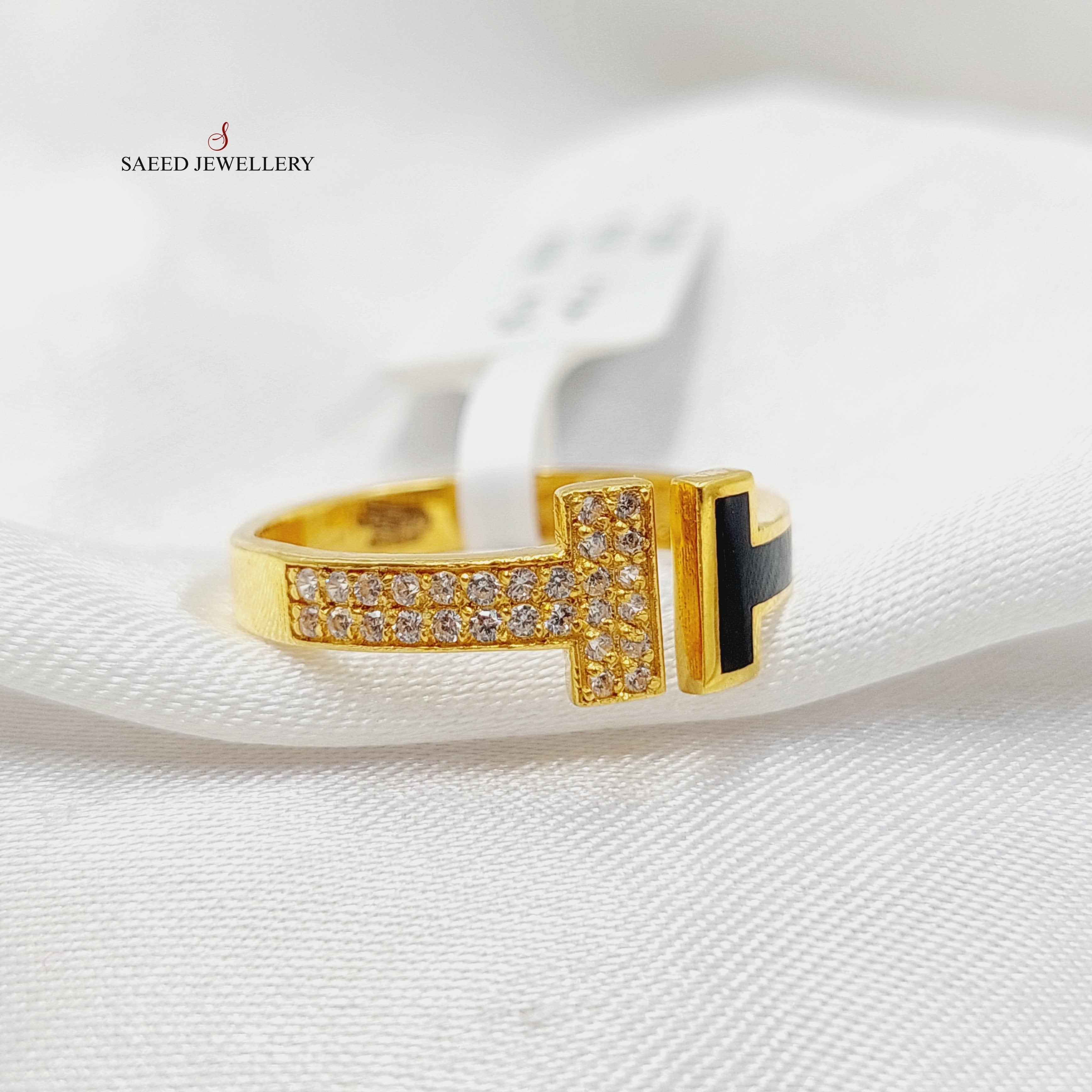 Stylish Enamel & Zircon Studded Bar Ring for Women - Elegant Fashion Jewelry for Parties, Date Nights & Special Occasions