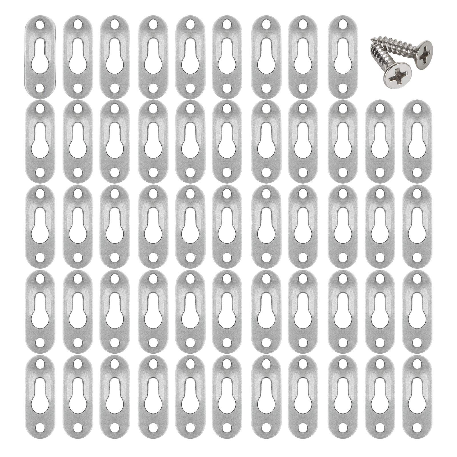 Heavy Duty Metal Keyhole Hangers 100PCS - Picture Frame Hooks for Wall Mounting