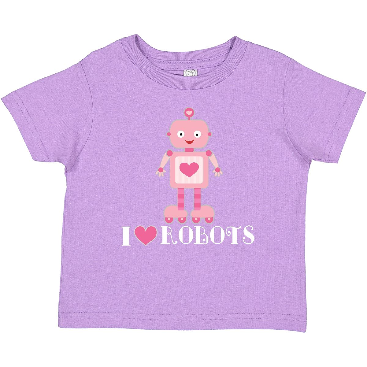 Inktastic Robotics I Love Robots Girls Baby T-Shirt - Cute Robot Graphic Tee for Toddler Girls - Perfect for STEM Events, Birthday Parties & Playdates