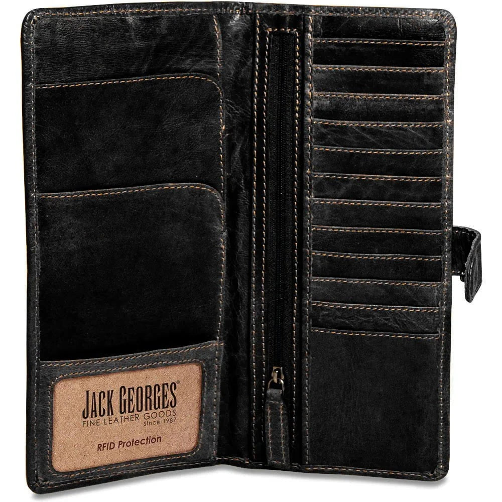 Jack Georges Travel Wallet - RFID Blocking Leather Passport Holder for Men & Women - Perfect for Airplane, Cruise, and International Travel Accessories