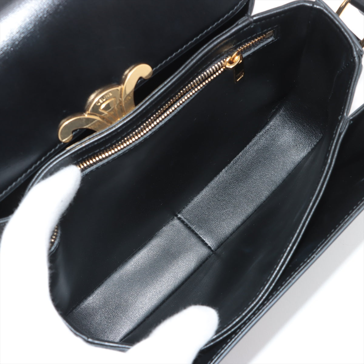 Celine Triomphe Classique Medium Black Crossbody Bag - Stylish & Elegant for Women's Daily Use, Work, and Evening Events