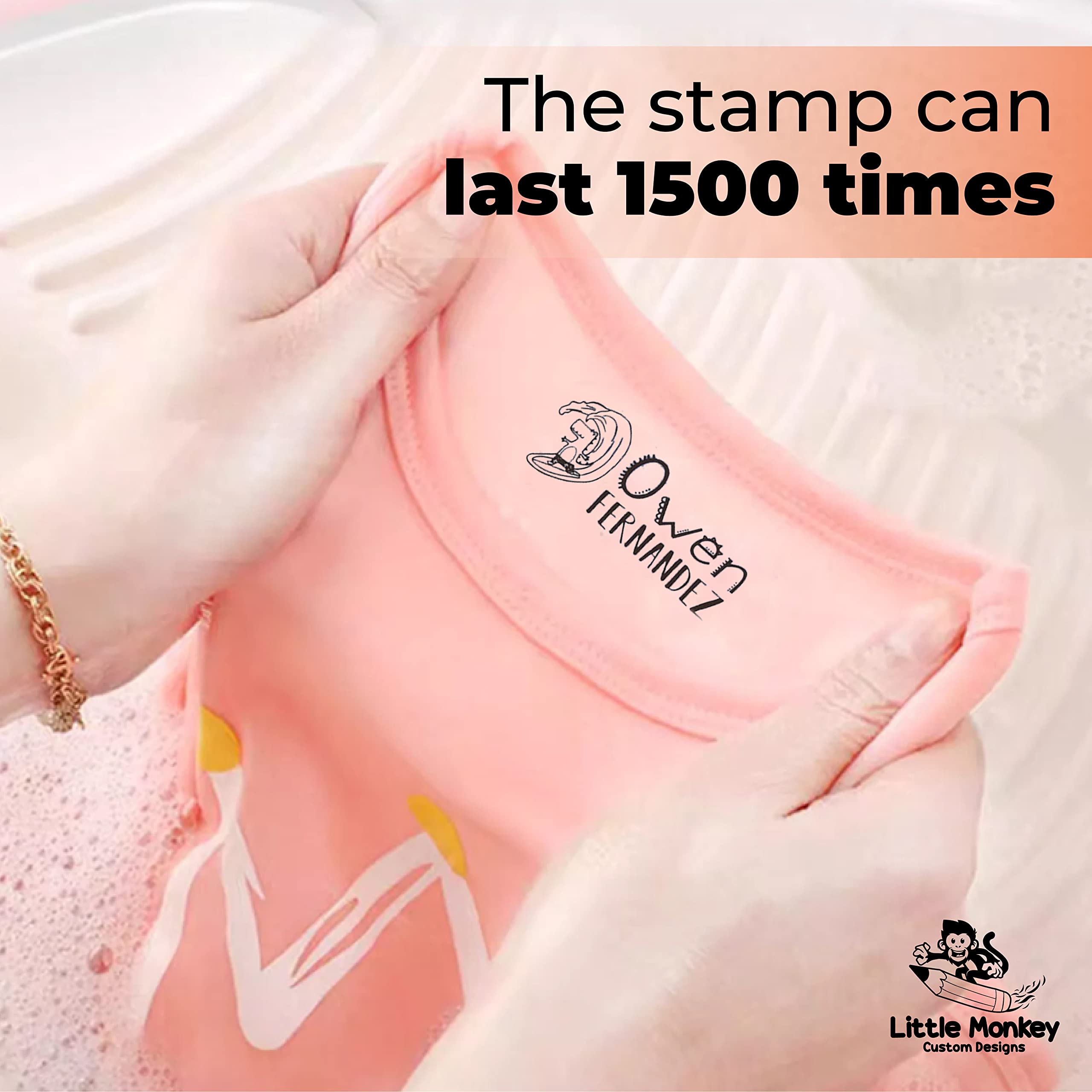 Personalized Self-Inking Name Stamp for Kids Clothing - 32 Custom Designs - Perfect for Labeling School Uniforms, Daycare Clothes & Camp Essentials