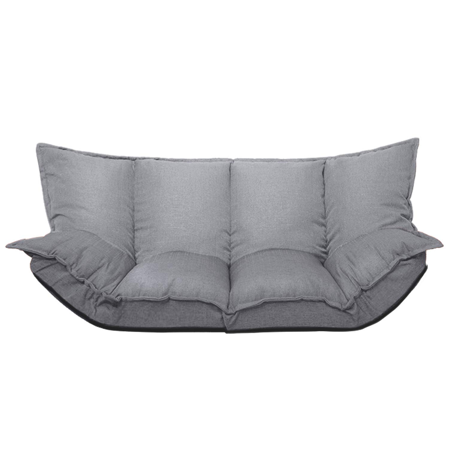 Jerry & Maggie Adjustable Folding Sofa Bed - Ultra Grey Lazy Couch for TV Watching, Gaming & Napping | Comfortable Futon Set for Small Spaces, Living Room & Bedroom