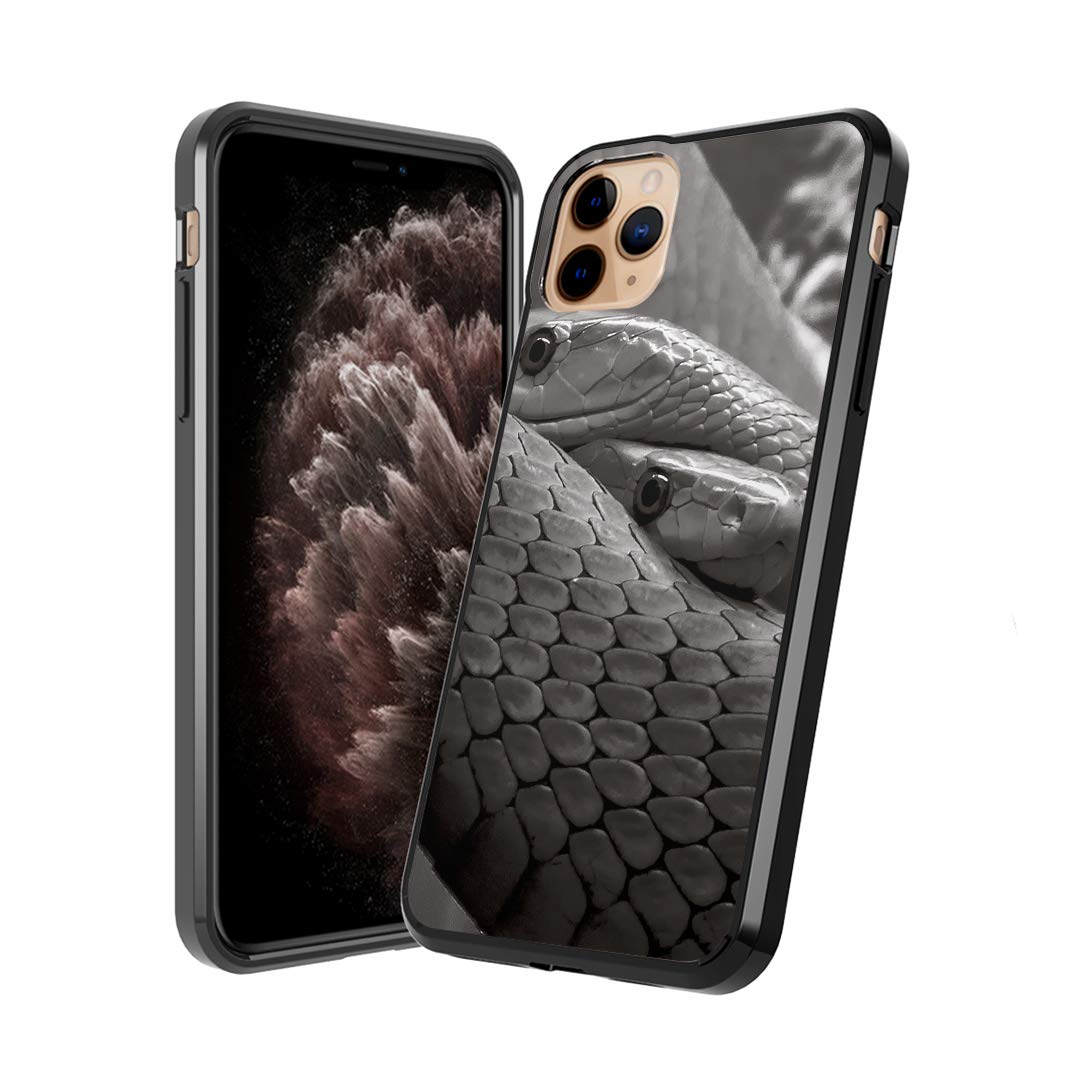 Moriko Cute Fusion Gel Case for iPhone 11 Pro - Slim Anti-Scratch Soft Grip Protective Cover (Black Mamba Snake Design) | Perfect for Everyday Use, Work & Travel | 5.8 Inch Display