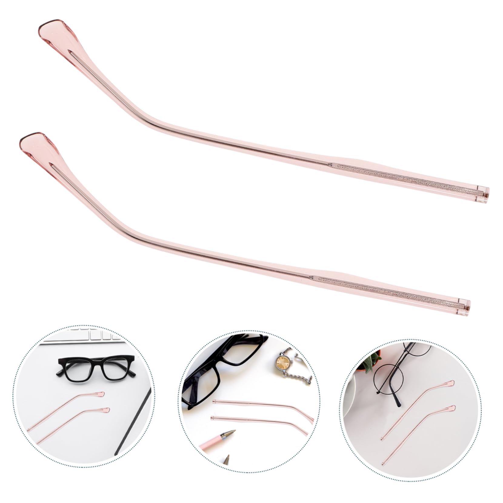 STOBOK Rose Gold Metal Glasses Repair Kit - 1 Pair of Glasses Accessories for Broken Frames, Nose Pads & Screws - Perfect for Eyeglass, Sunglass & Reading Glass Fix at Home or Travel