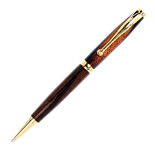 Premium Lanier Pens Comfort Twist Ballpoint Pen - Titanium Nitride Coating with Zircote Wood Barrel - Smooth Writing for Office, Business & Gifts