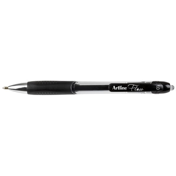 Artline Flow Retractable Ballpoint Pens - 12 Pack Black Ink Pens for Smooth Writing | Ideal for Office, School & Home Use