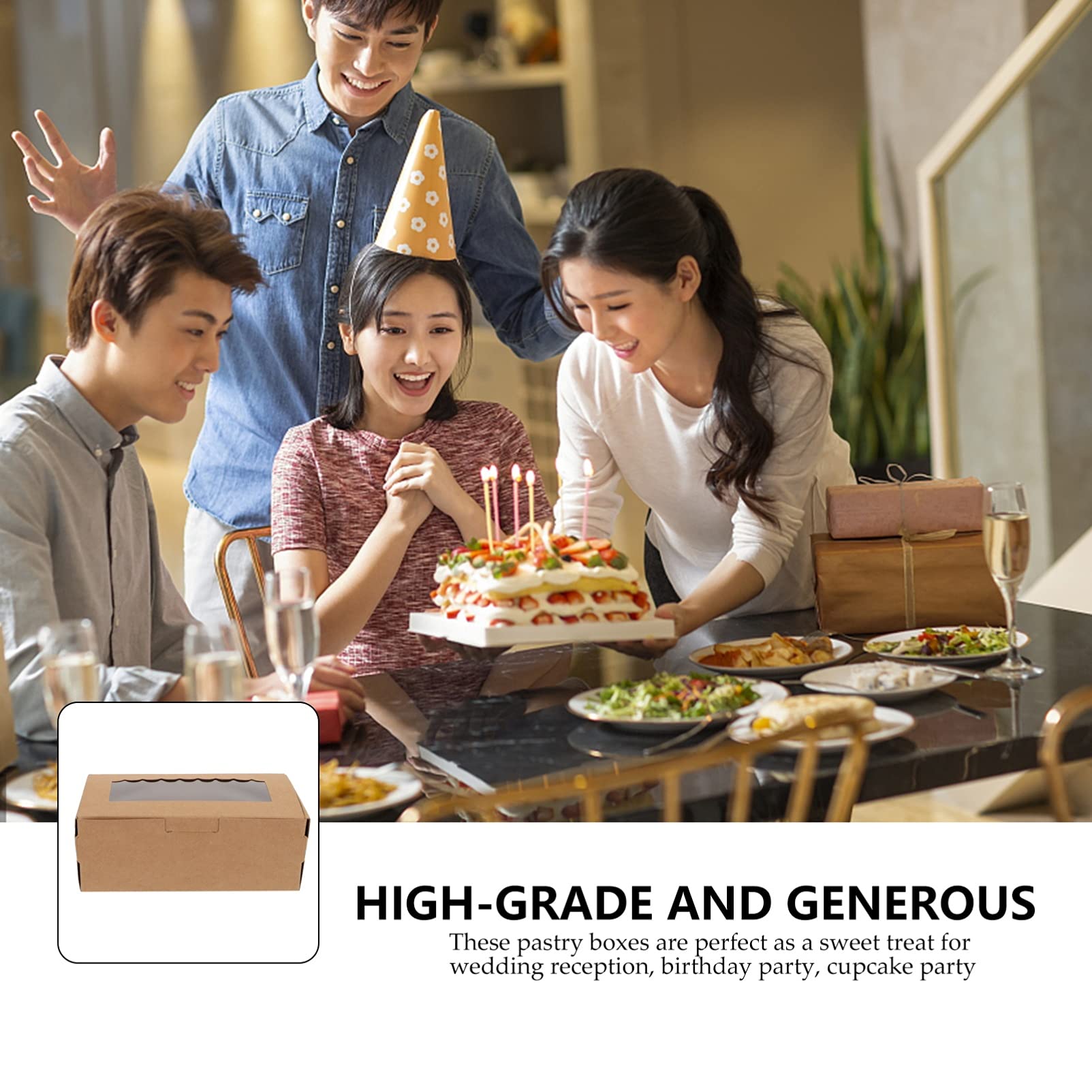 12Pcs Kraft Paper Egg Tart Tray Set - Eco-Friendly Dessert Cake Container for Cupcakes, Pastries & Sandwiches | Perfect for Baking, Parties, Weddings & Catering Events