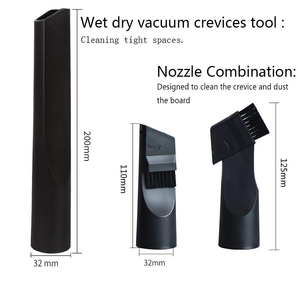 6-Piece Vacuum Cleaner Accessories Kit - 1 1/4 inch & 1 3/8 inch Hose Attachments with Brush for Standard Vacuums | Perfect for Hard Floors, Carpets, Upholstery & Tight Spaces