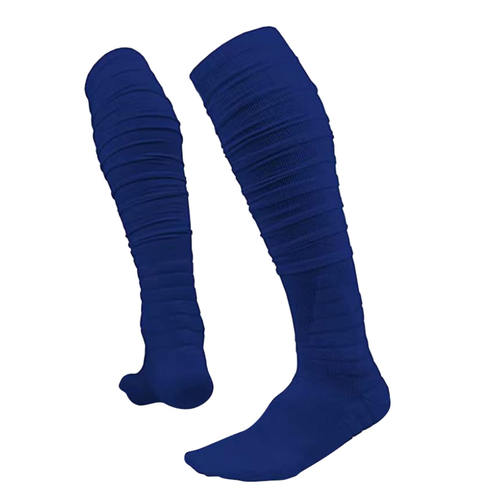 Hovershoes Scrunch Football Socks - Extra Long 2 Pack Cotton Sports Socks with Ankle Support & Padded Knee High Design for Youth & Adults - Compression Leg Sleeves & Protective Tube Socks for Soccer, Running, Basketball & Workout