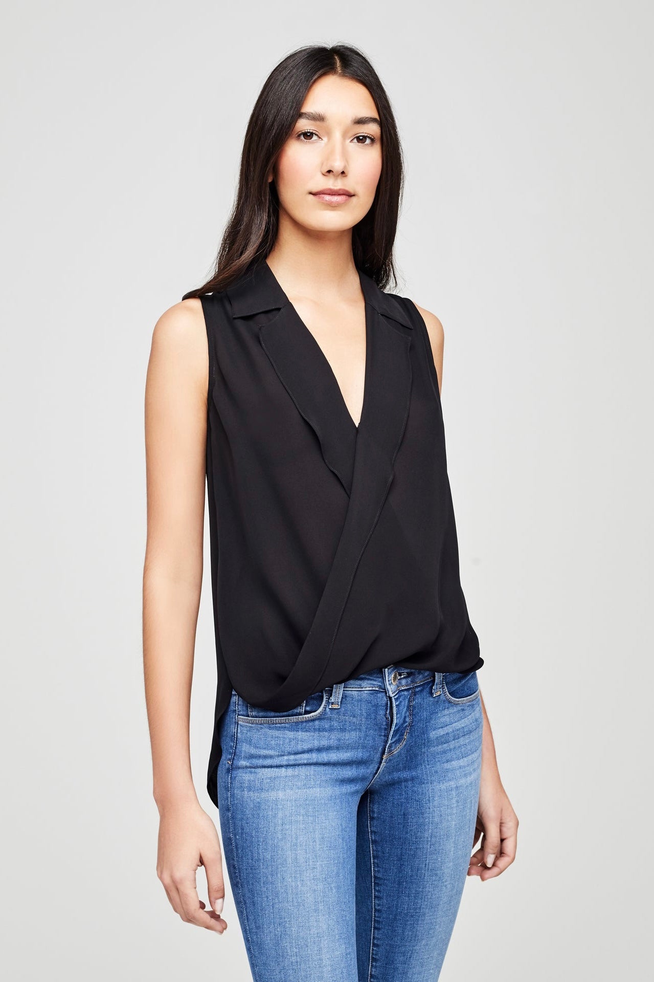 L'Agence Freja Women's Sleeveless Blouse - Elegant Casual Top for Office, Party & Summer Outfits