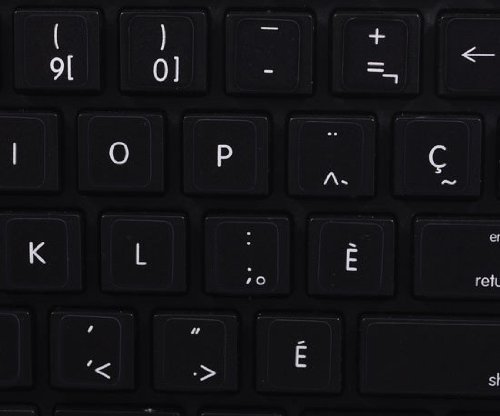 French Canadian Keyboard Stickers for Apple - Black Background Non-Transparent Labels | Perfect for MacBook, iMac & Mac Pro Bilingual Typing