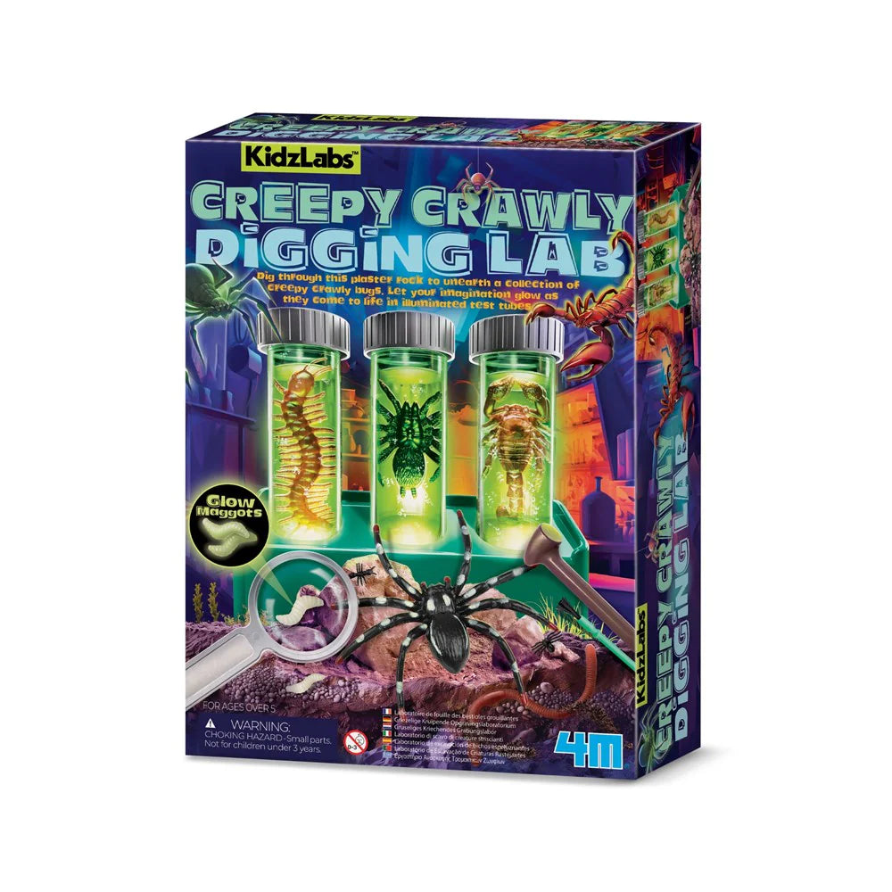 4M KidzLabs Creepy Crawly Digging Lab - STEM Educational Science Kit for Kids - Excavate & Discover Insects - Perfect for Birthday Gifts & Classroom Science Projects