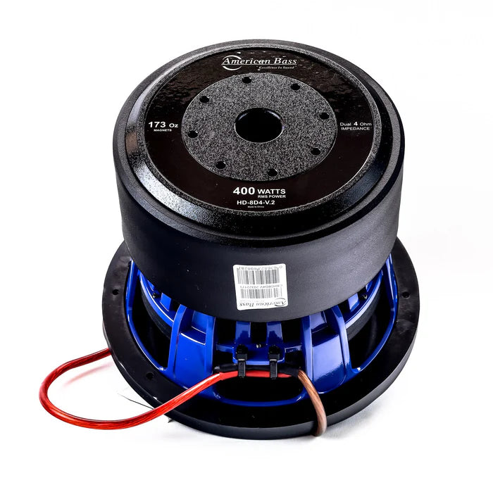 American Bass HD 8 Subwoofer - 400 Watts RMS Power - Premium Car Audio Bass for Trucks & SUVs - Perfect for Road Trips & Music Lovers