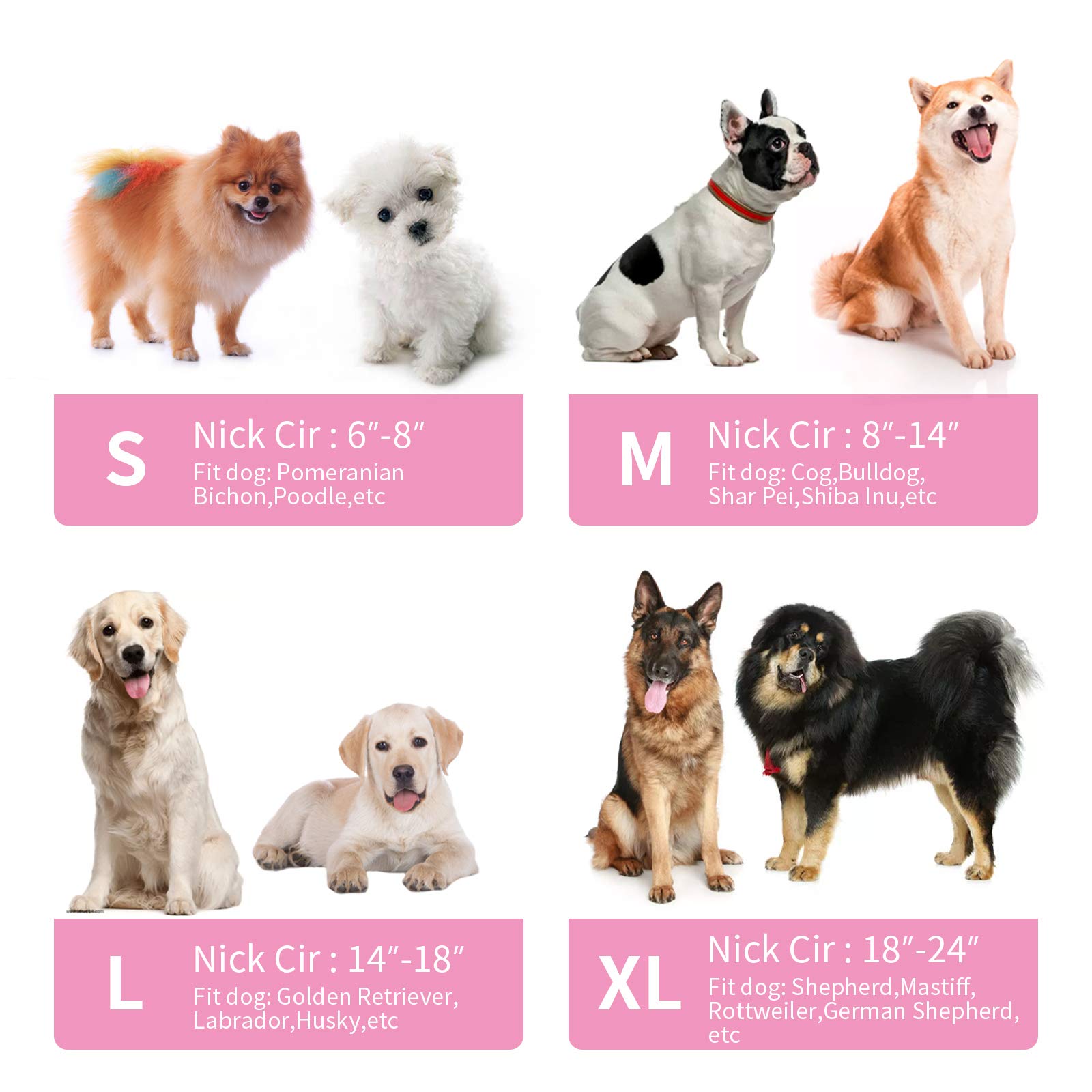 **Inflatable Dog Cone Collar - Adjustable Soft Recovery Collar for Dogs After Surgery, Prevents Licking & Scratching Wounds - Clear Vision Design (Pink, Small) - Perfect for Post-Surgery, Grooming & Allergy Relief**