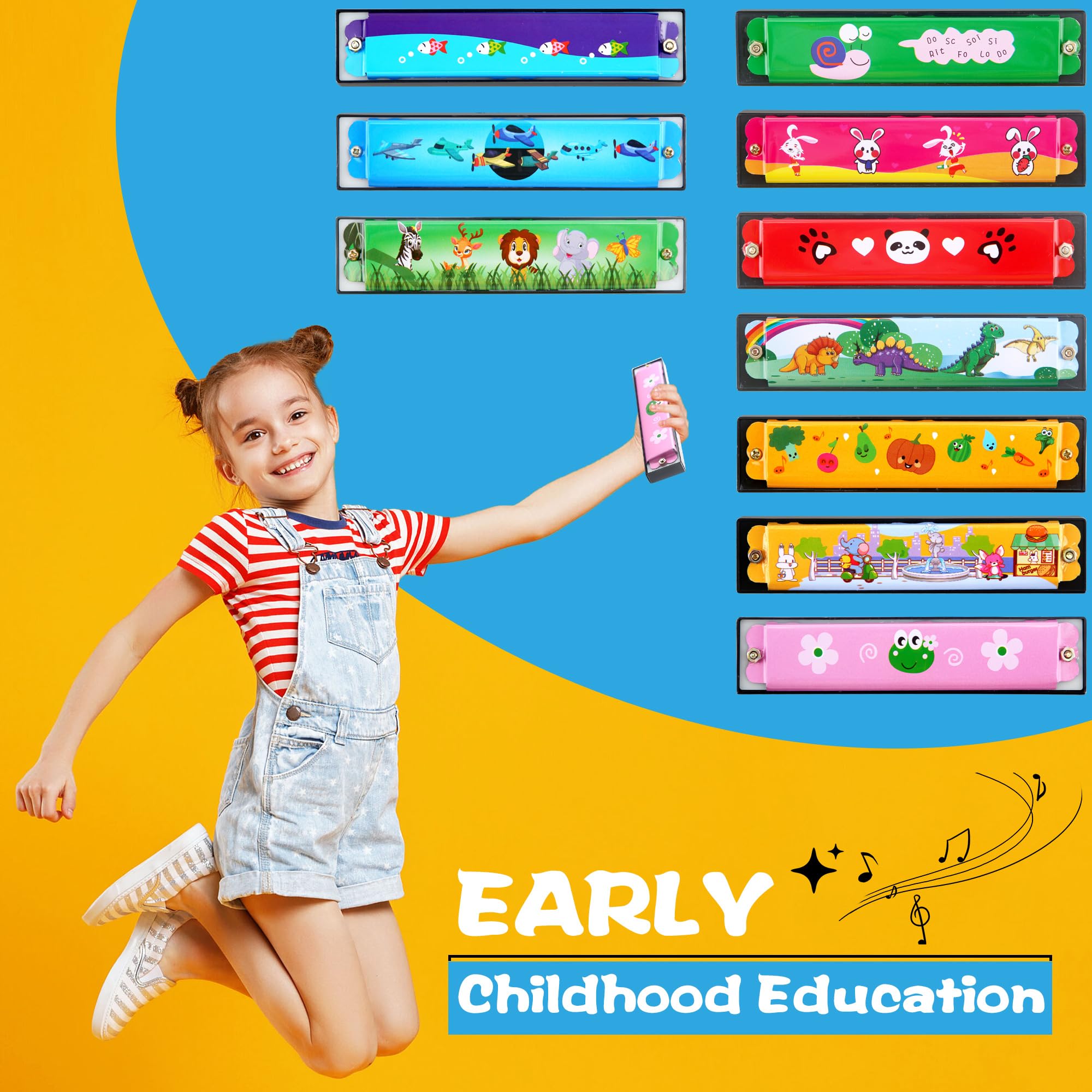 16-Hole Cartoon Harmonica Toy - 30 Pack for Kids & Adults | Musical Gift for Beginners, Parties & Learning