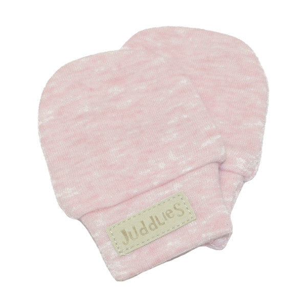 Juddlies Baby Scratch Mittens - Soft Pink Fleece Mitts for Newborns & Infants | Prevent Scratching & Keep Hands Warm | Perfect for Sleep, Play & Outings