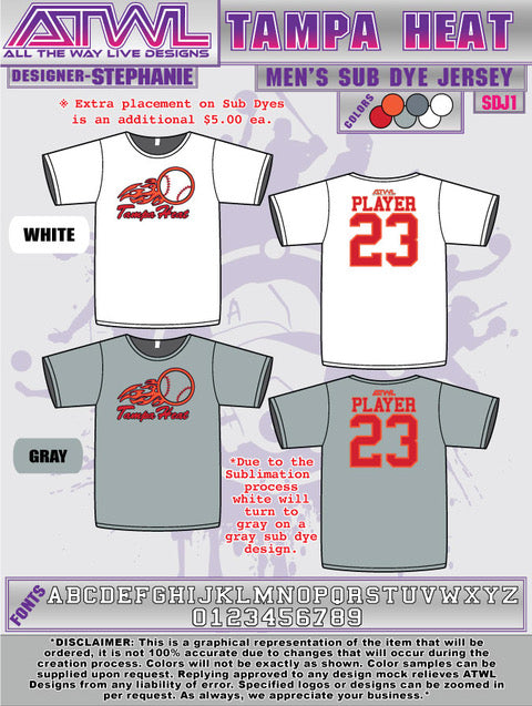 Tampa Heat Men's Sublimated Basketball Jersey - Breathable & Lightweight for Game Day & Casual Wear