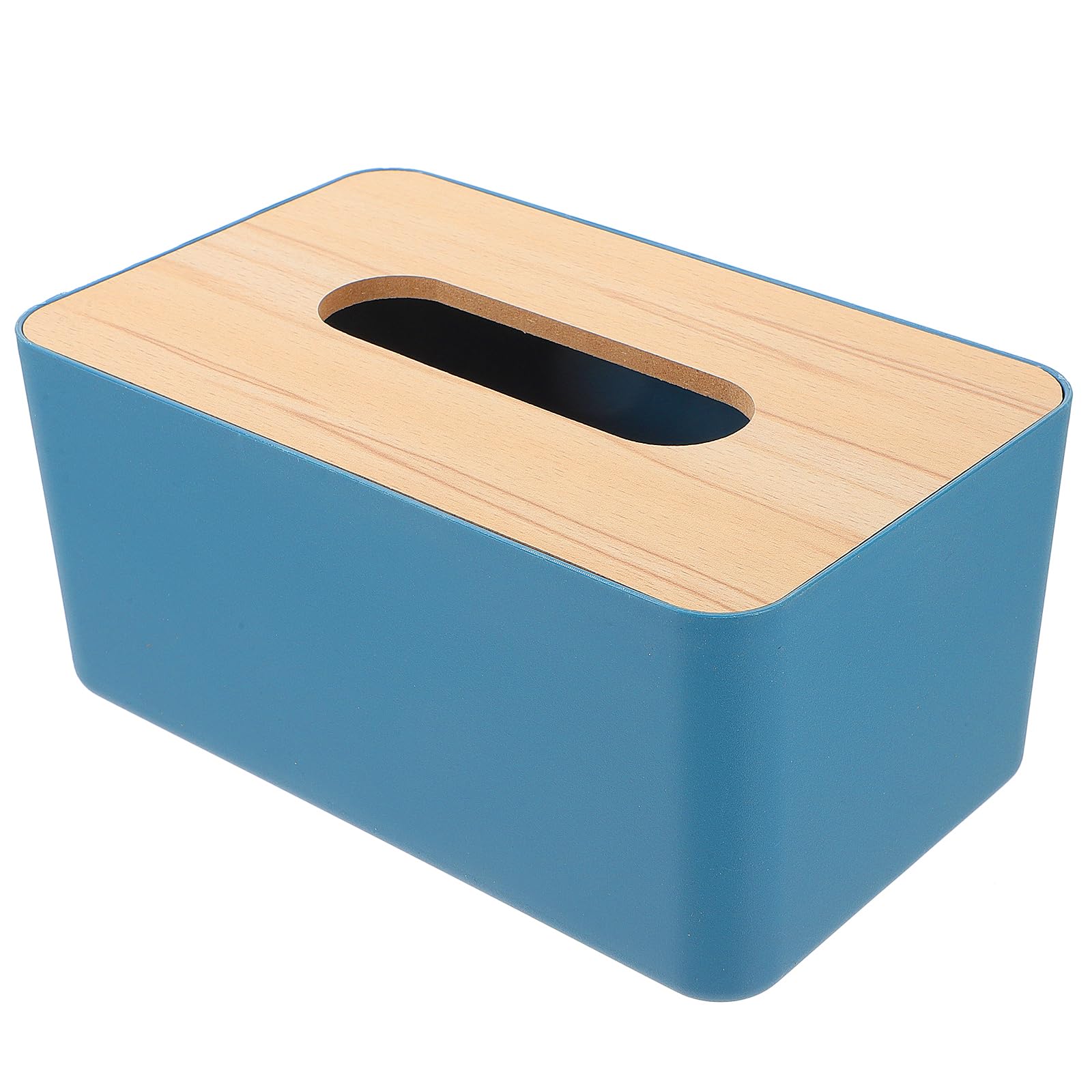 LIFKOME Wooden Lid Paper Storage Box - Organize Office Supplies, Plastic Napkins & Toiletries | Perfect for Home, Office & Bathroom Organization