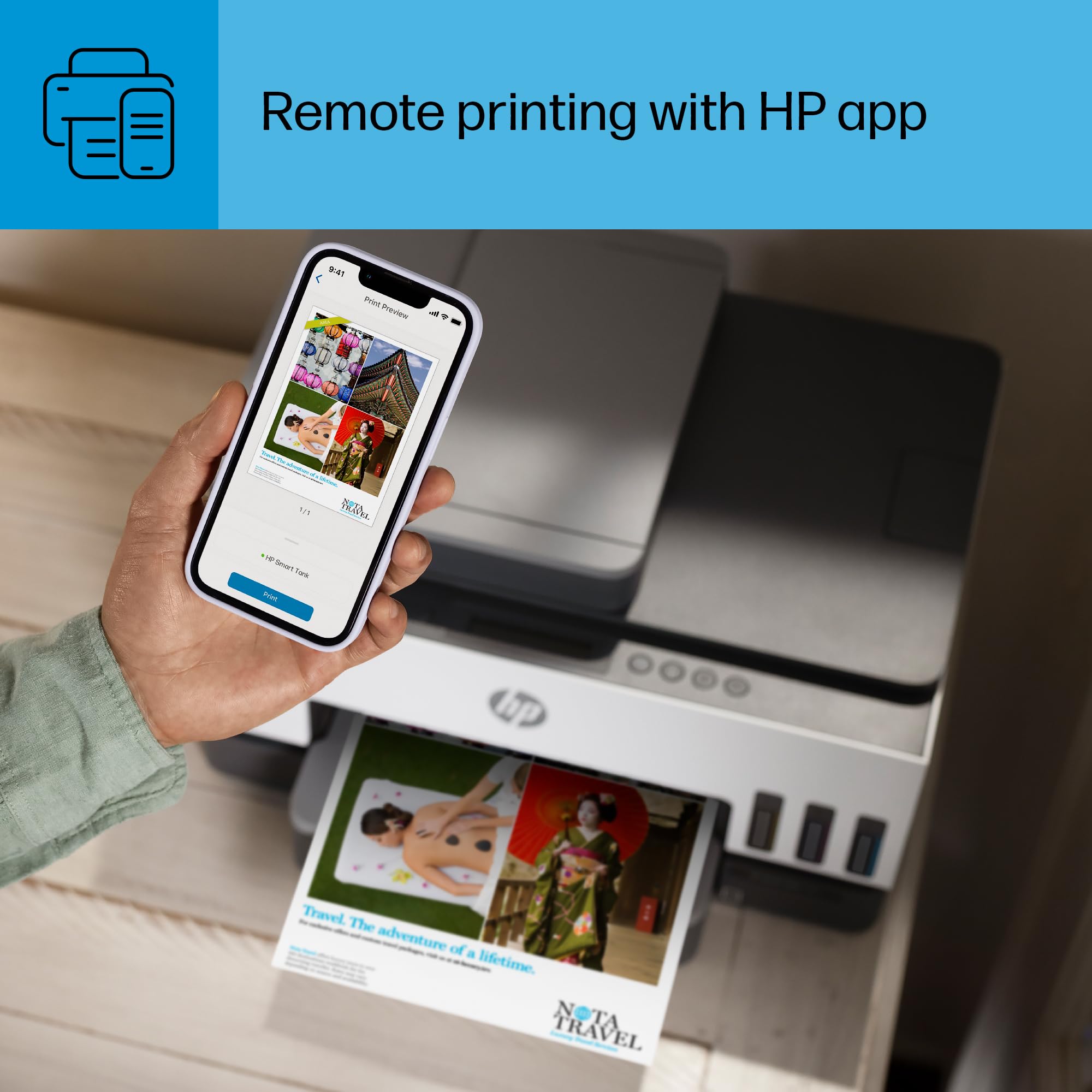 HP Smart-Tank 7301 Wireless All-in-One Inkjet Printer with 2 Years of Ink Supply - Mobile Printing, Scanning, Copying, Auto Document Feeder (28B70A, Gray) - Ideal for Home Office, Small Business & Remote Work