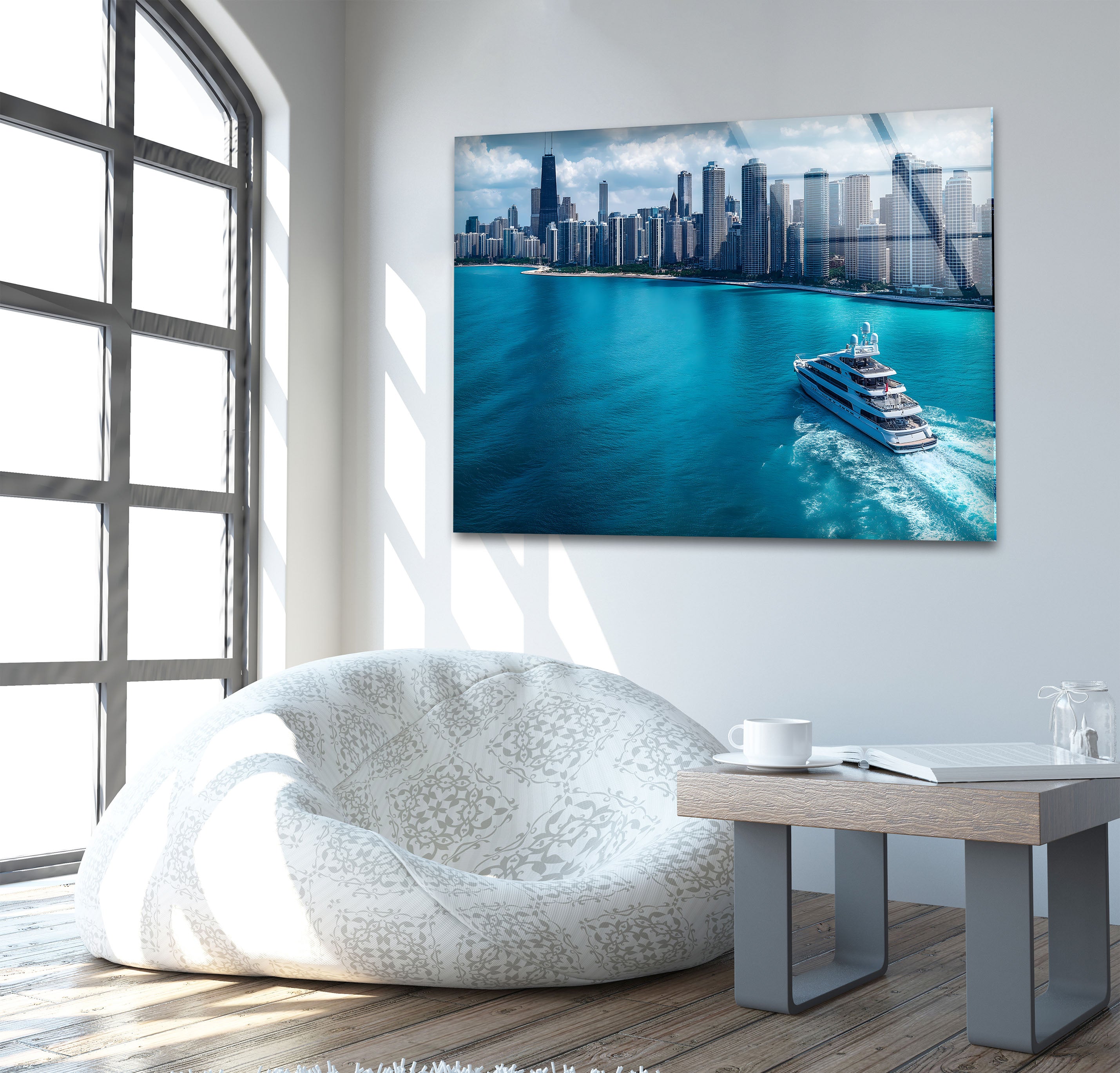 Stunning Chicago City Skyline Glass Wall Art - Handmade Modern Home Decor for Living Room, Office & Gifts